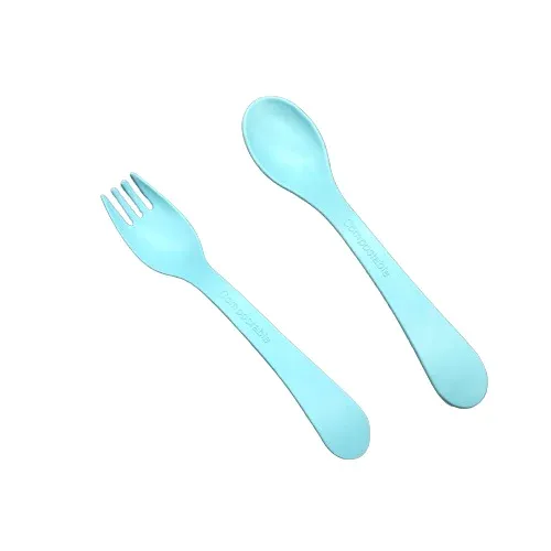 Compostable C.PLA Disposable Cutlery Set Kids Spoon Fork Set