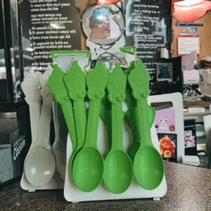 Ice Cream Scooper Cartoon Shaped Biodegradable Cornstarch Yogurt & Ice Cream Spoons Disposable Cutlery for Kids