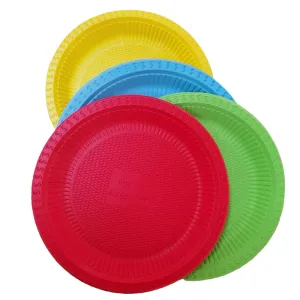 7" Colorful Disposable Biodegradable Cornstarch Plate for Takeaway