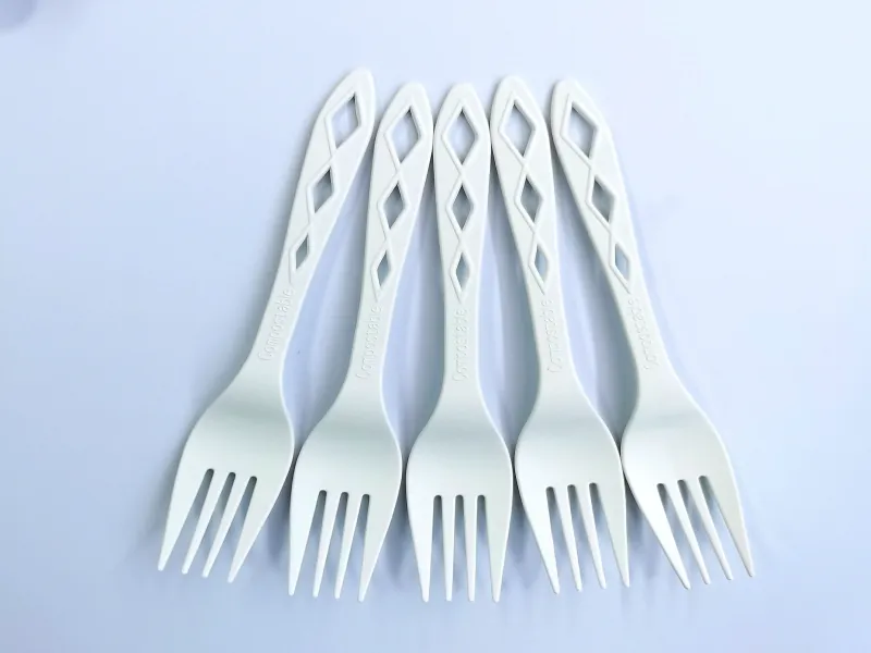 Eco-Friendly Biodegradable Disposable CPLA Flatware Sets Including Fork Knife Spoon for Sustainable Dining