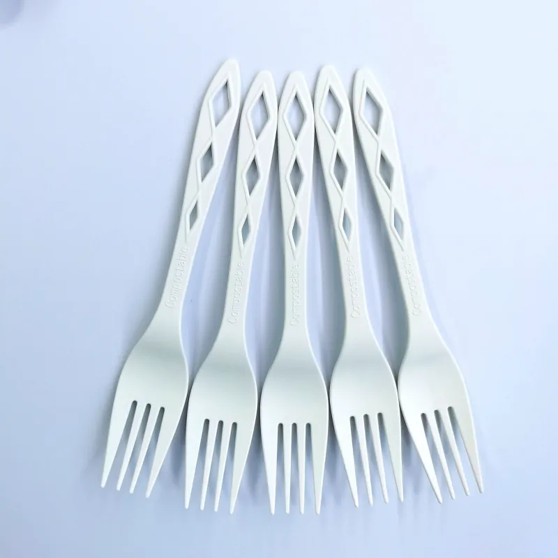 Eco-Friendly Biodegradable Disposable CPLA Flatware Sets Including Fork Knife Spoon for Sustainable Dining