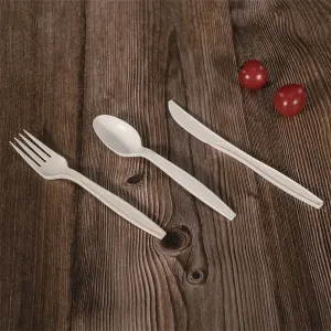 Wholesale Biodegradable Corn Starch Plastic Disposable Cutlery Includes Fork Spoon and Knife