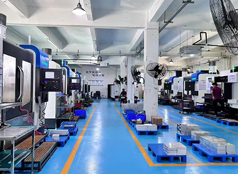 CNC machining equipment and workshop aisle