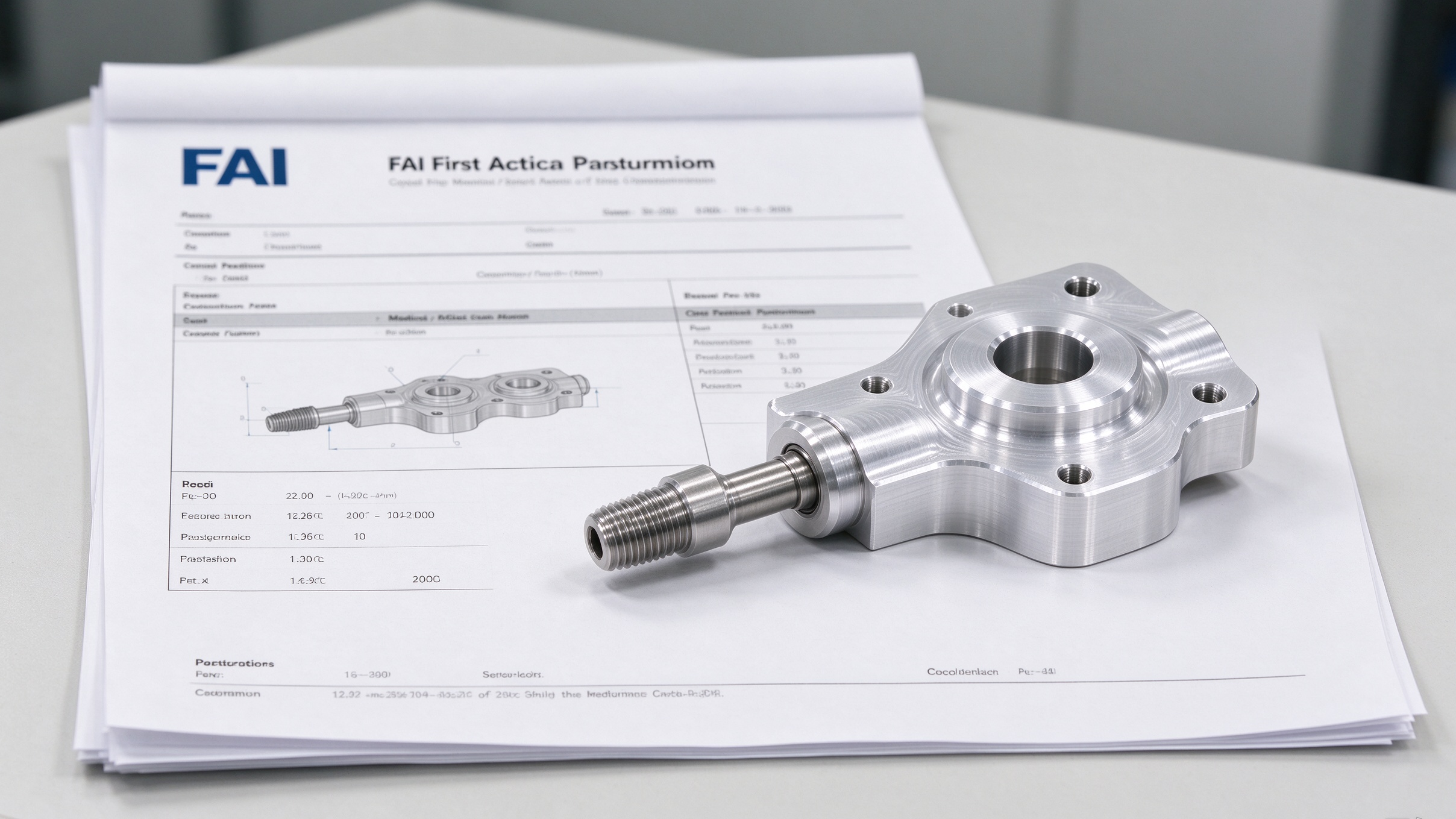 First Article Inspection report for a precision machined component