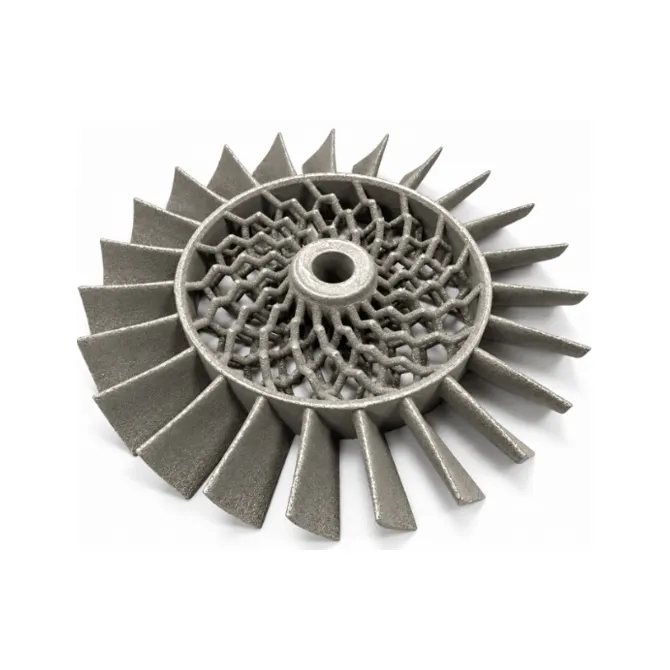 Metal 3D Printed Turbine Impeller with Internal Lattice Core