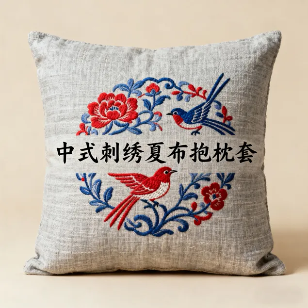Chinese-style embroidered xiabu pillowcase