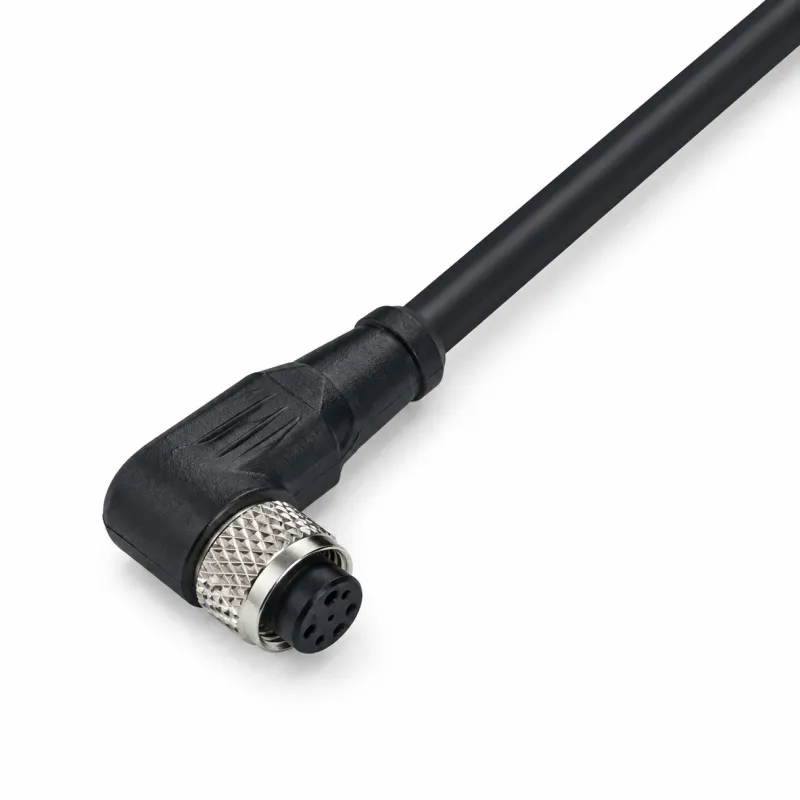 M8 Female Molded Cable Angled