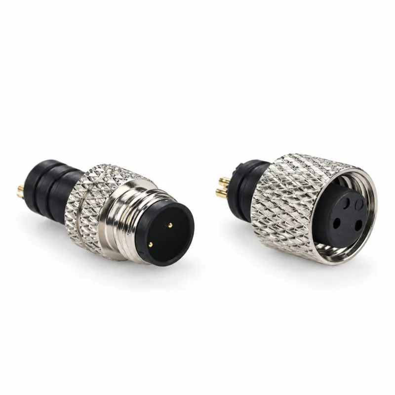 M8 2-Pin Long Body Male & Female Connector