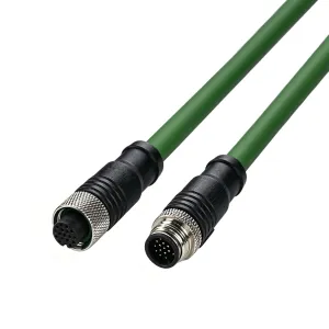 M12 A-Code 17-Pin Shielded Molded Cable