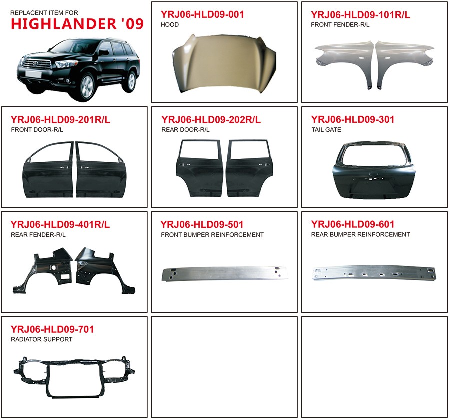 Auto Body Parts for Toyota Highlander 2015