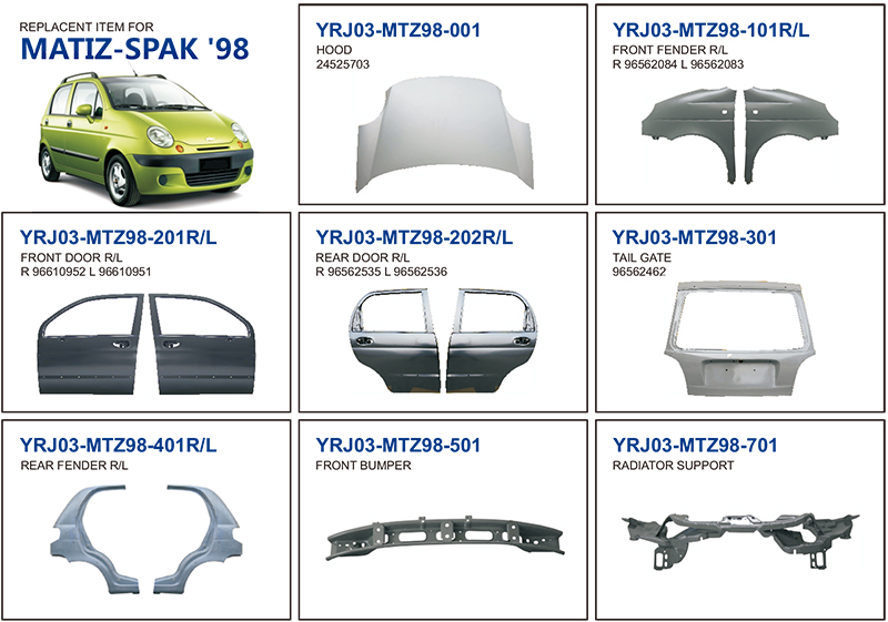 Auto Body Parts for Chevrolet Matiz Spak 98