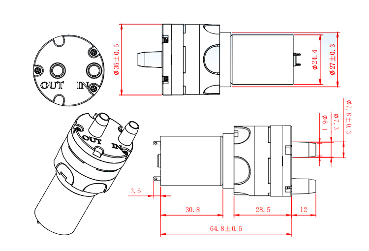 280 miniature diaphragm water pump