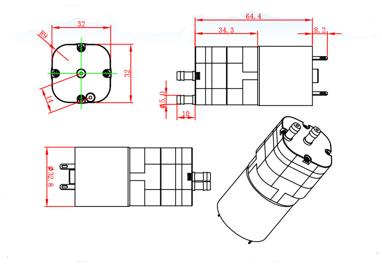 528 Micro Vacuum Pump Rehabilitation Glove Air Pump