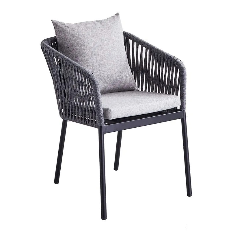 ZF4000C Nordic-Style Rope Dining Chair with Cushion & Pillow