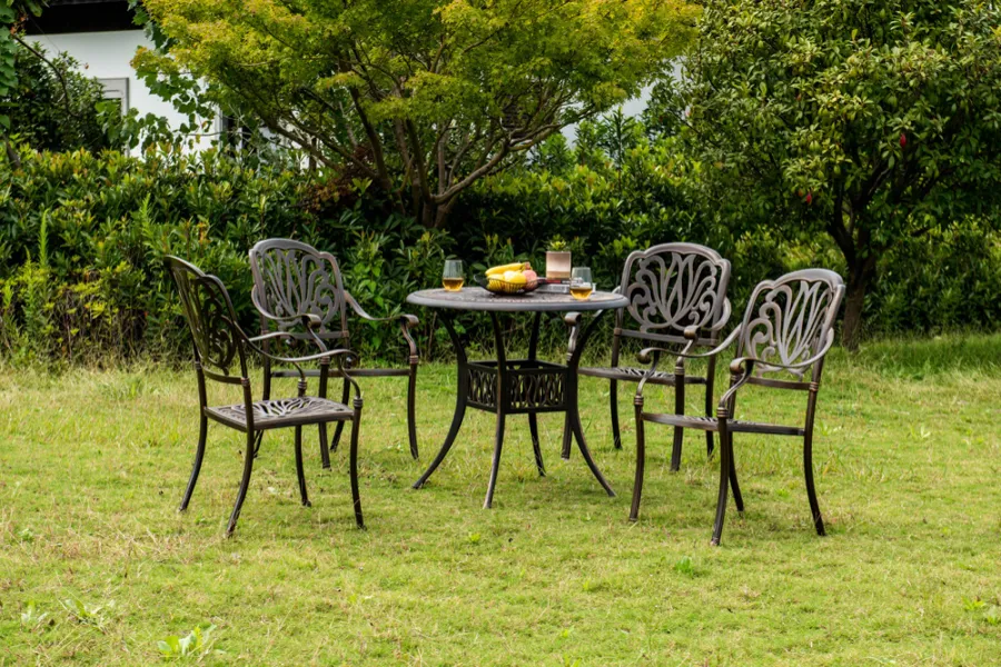 Cast aluminum outdoor furniture stands out