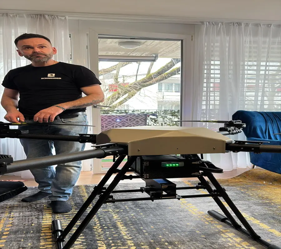 Switzerland customer tests cleaning drone