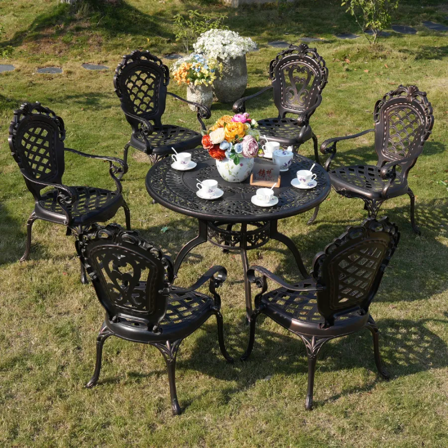 ZF6003C 6 Seater Alia chairs +106 BBQ table patio furniture