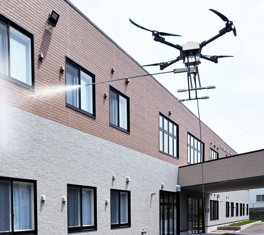 Drone cleaning - the best way to clean buildings outdoors