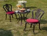 ZF6027C 2 seats, red copper-colored cast aluminum garden crown chair + Elizabeth table
