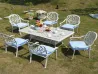 ZF6005C 6 seats, white cast aluminum garden Eliza chair + Eliza table