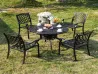 ZF6169C 4seater Mingya chair +BBQ table cast aluminum garden furniture