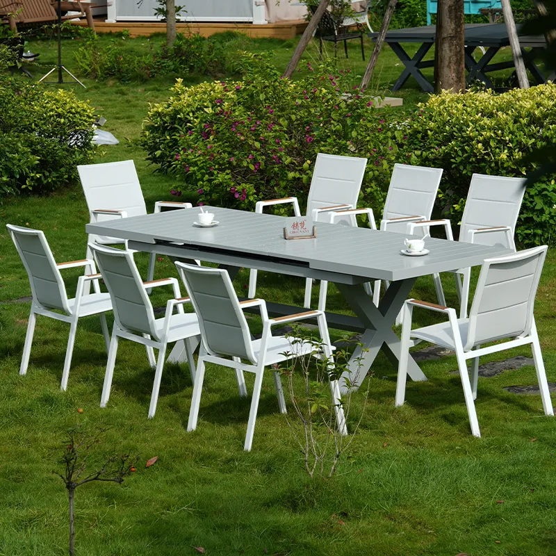 ZF3024C Tucker mesh chair + expandable table Outdoor furniture for dining and gatherings