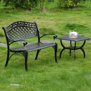 ZF6039C double seat, red copper-colored cast aluminum rose park chair