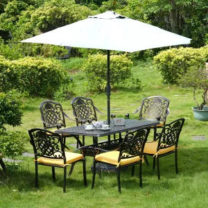 ZF6019C Guerlain Chair - Cast aluminum chair + slanted lattice long table Outdoor furniture