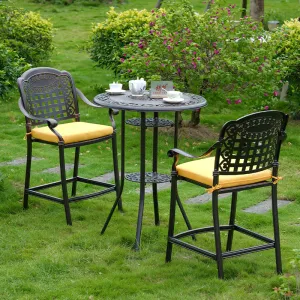 ZF6445C bar chair, red copper-colored cast aluminum upright high bar chair, detachable