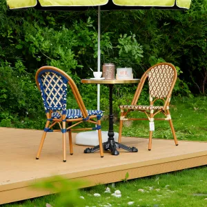 ZF2089C, a special woven pattern garden chair made of PE rattan without armrests