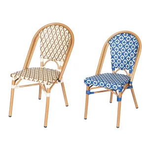 ZF2089C, a special woven pattern garden chair made of PE rattan without armrests