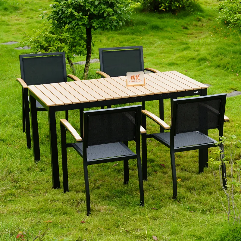 ZF3034C Tesilin Mesh Fabric Chair, Black Courtyard/Garden Chair with Armrests