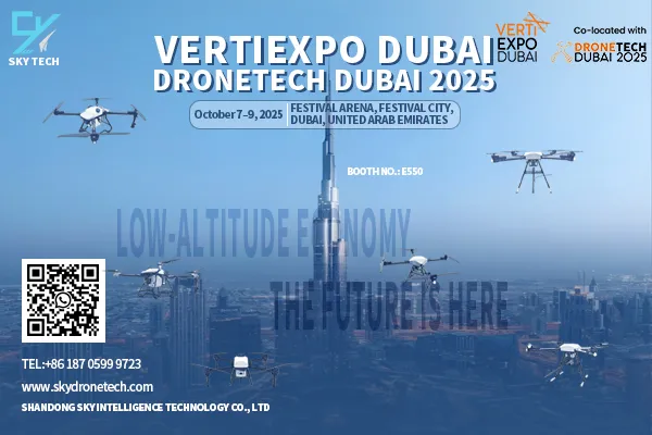 SKY TECH confirms participation in VERTIEXPO DUBAI DRONETECH DUBAI 2025, bringing five major categories of drone products to Dubai