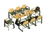 LION design MORPHX Green & Woodgrain Bar Set (1 Adjustable Bar Table + 8 Stackable Chairs)