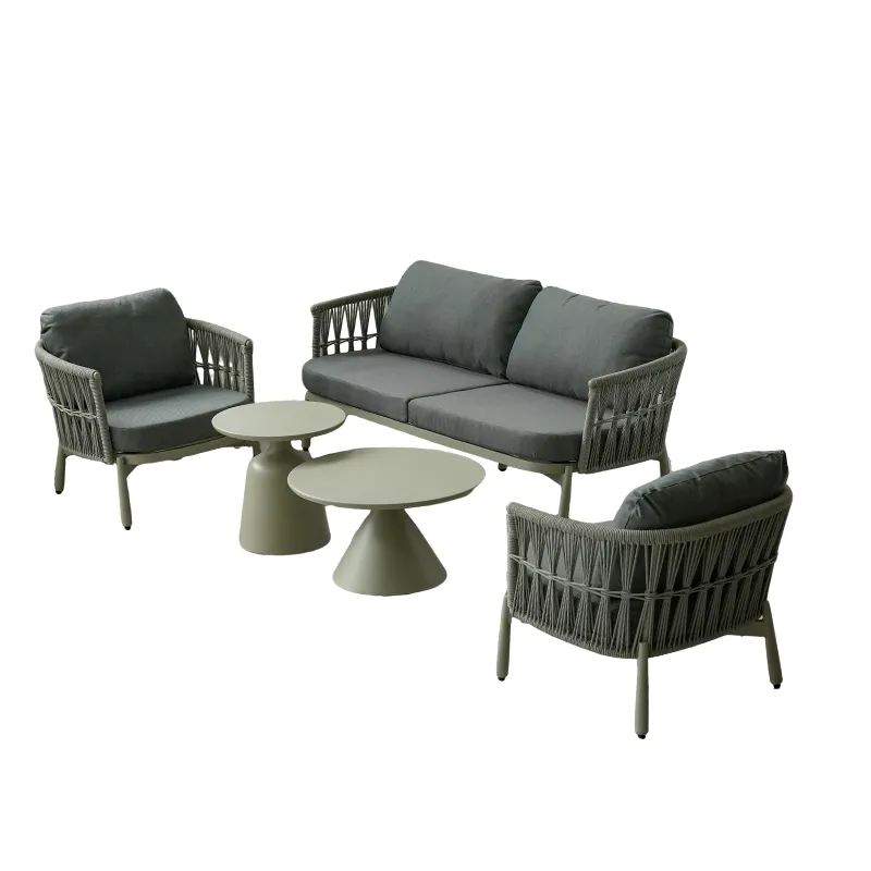  Z9010SF Ayaqin sofa Nordic-Style Rope Sofa Set (With Large & Small Coffee Tables)