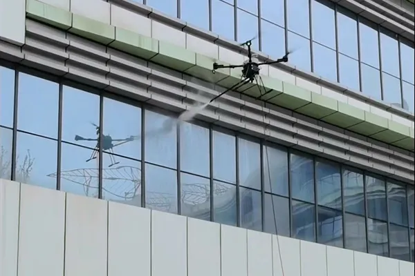 Drone Cleaning for Hospital Building Facades in China