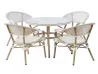 ZF3005C-WhiteBreeze White Teslin Mesh Dining Set (1 Table + 4/6 Chairs, Indoor-Outdoor Adaptable) 