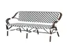 ZF2186C V-Tone Woven PE Rattan 2-Seater Bench (Black & White V-Pattern, Armrest-Equipped, Indoor-Outdoor Adaptable
