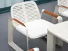 Lion Design MORPHX Series White Full-Aluminum Chair (Line-Cut Hollow Backrest + Removable Cushion