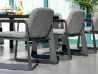 Lion Design MORPHX Series Gray Waterproof Upholstered Dining Set (1 Table + 4/6 Chairs, Waterproof Fabric Soft Cushions, Silver-Gray