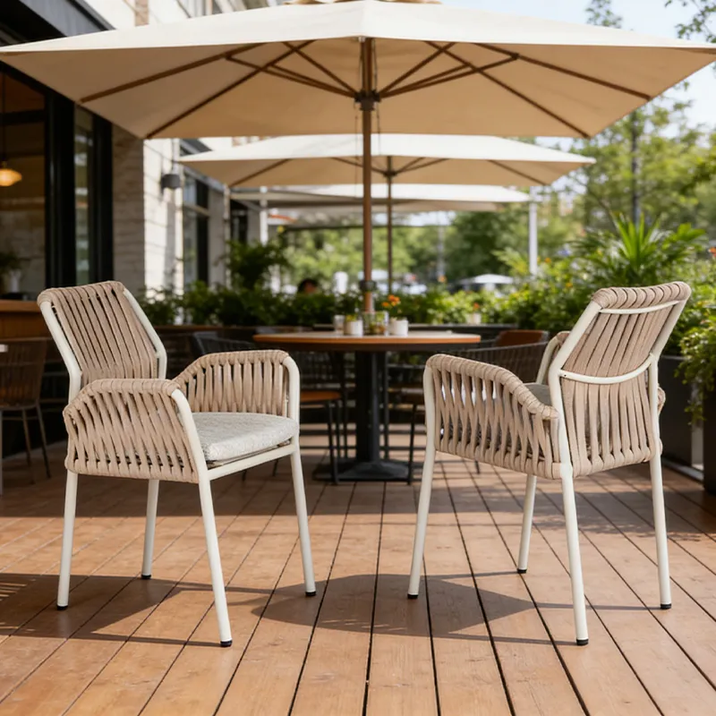 Lion Design TREEFORK Original Rope Weave Dining Chair (Aluminum Frame + Cushions,  Dining Set)