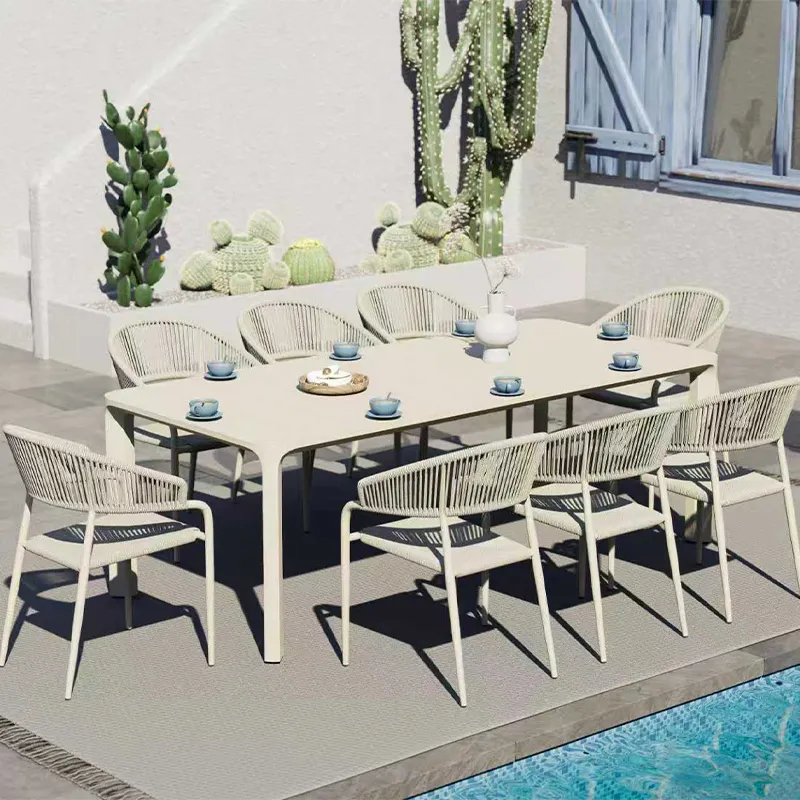 Lion Design HIGHER Series Cream Rope Weave Chair (Aluminum Frame)