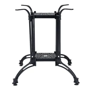 Heavy-Duty Double-Tier Ornate French Bistro Table Base (Carved 4-Claw Curved Legs