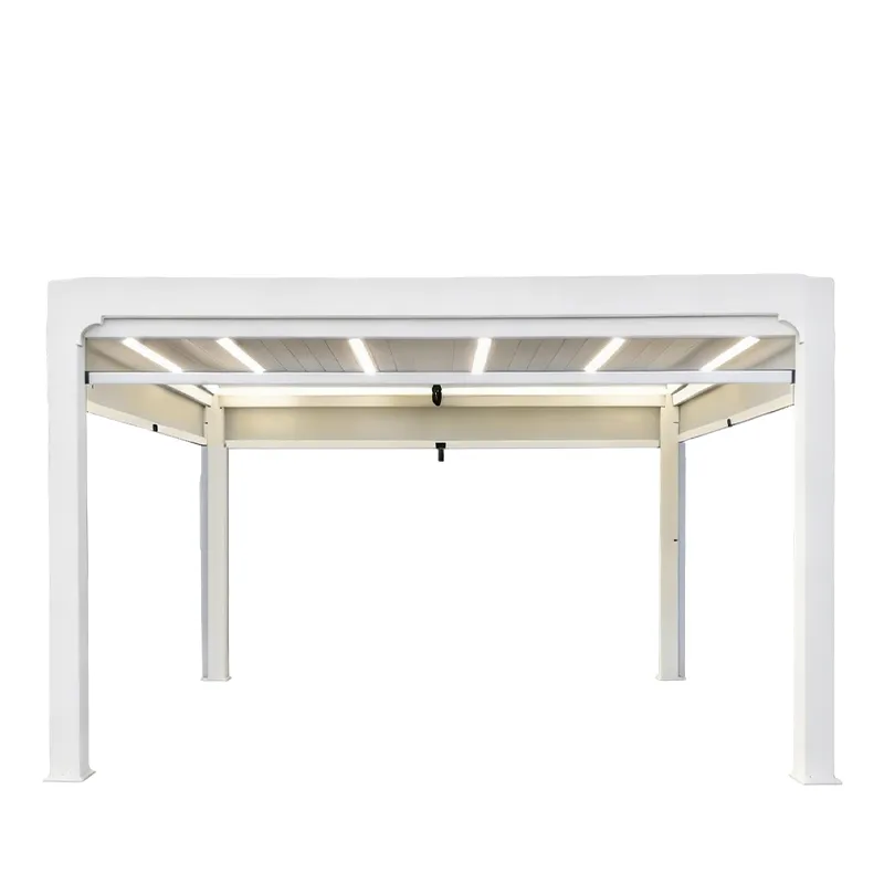 3*3 White LED Lighted Gazebo (Electric/Manual Dual Operation) 