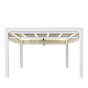 3*3 White LED Lighted Gazebo (Electric/Manual Dual Operation) 