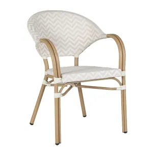 Minimalist Beige Geometric Aesthetic Teslin Chair All-Weather Breathable Weather-Resistant Outdoor Chair