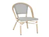 Black & White French Teslin Chair with Light Wood Grain Frame