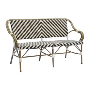 ZF2186C WarmWeave Beige & Khaki Woven 2-Seater Bench (Indoor-Outdoor Adaptable)