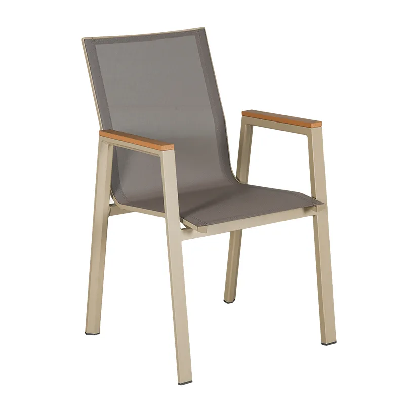 Champagne Gold Full Aluminum Teslin Armchair