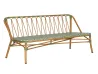 Sage Green &times; Bright White Checkered Woven Rattan Bench